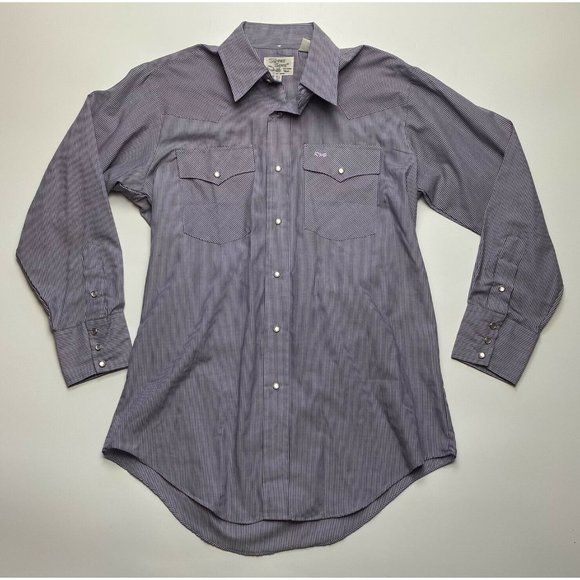 Silver Spur Other - Vintage Silver Spur Western Pearl Snap Blue/White Striped Shirt 15 1/2 32 Medium